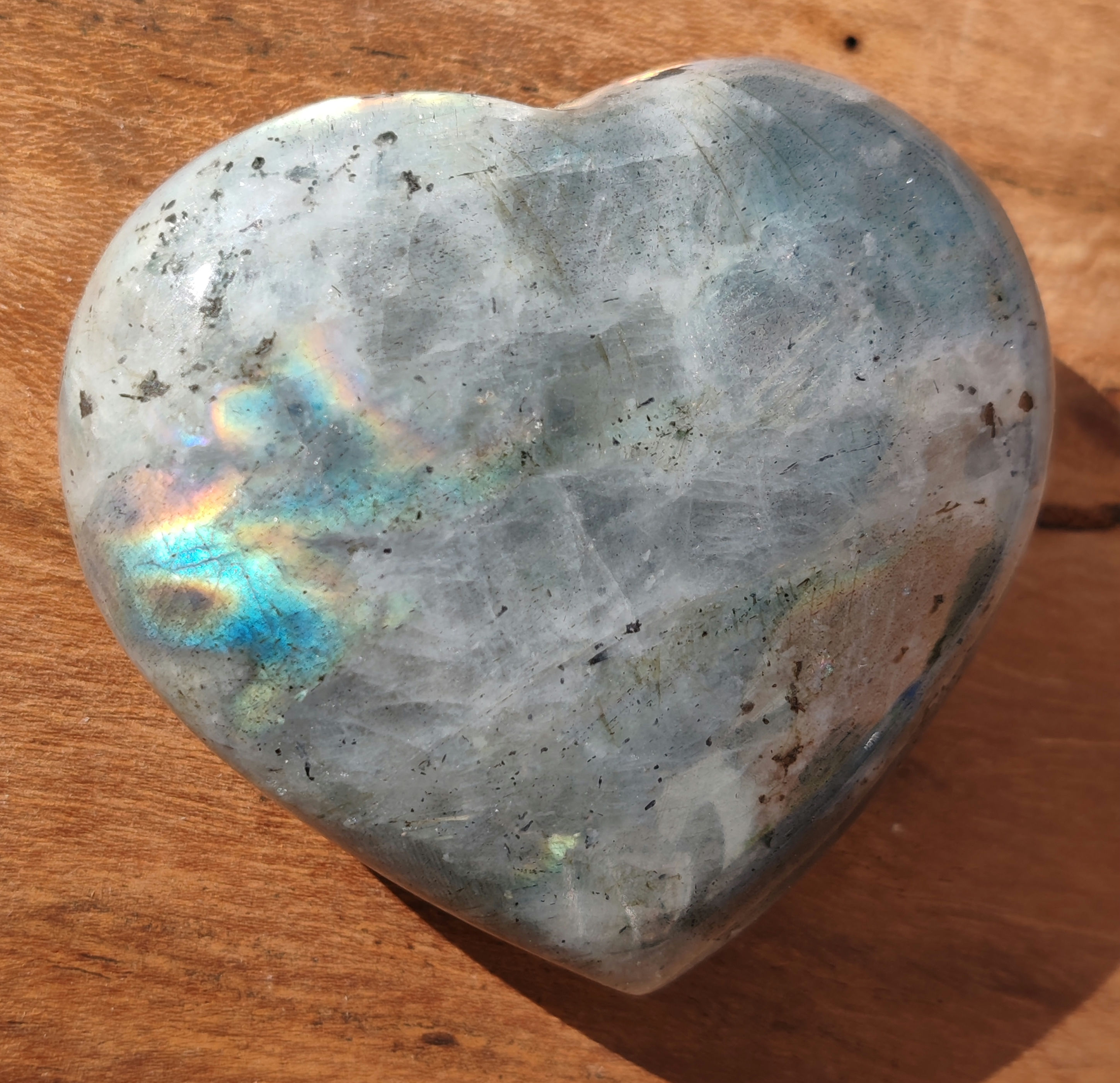 Cœur en Labradorite Violette (Spectrolite)