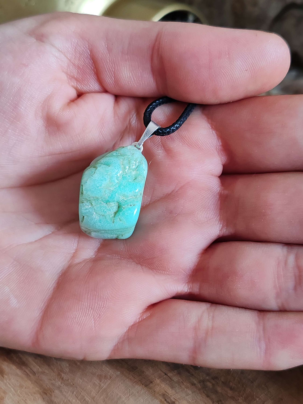 Miniature : pendentif en chrysoprase