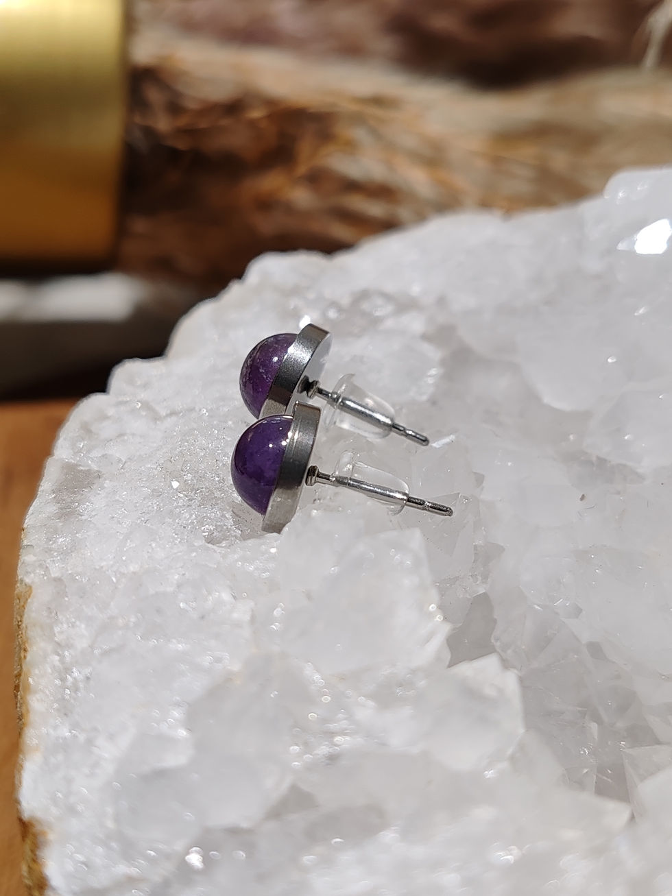 Miniature : Boucles d'oreilles en Améthyste sur argent