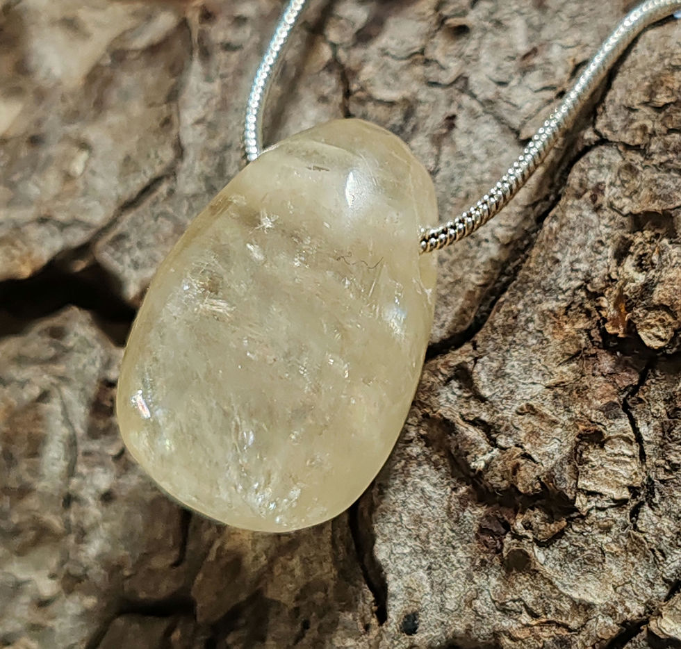 Miniature : Pendentif en Calcite jaune 