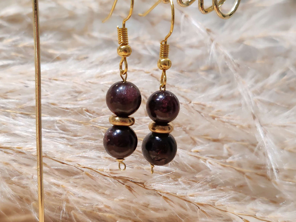 Miniature : Boucles d'oreilles en Grenat Almandin