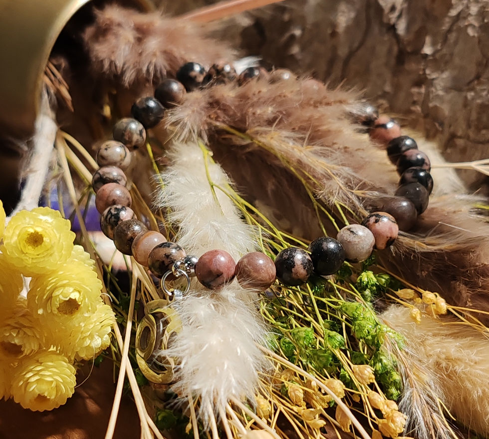 Miniature : Bracelet en Rhodonite sous le signe astrologique du Cancer