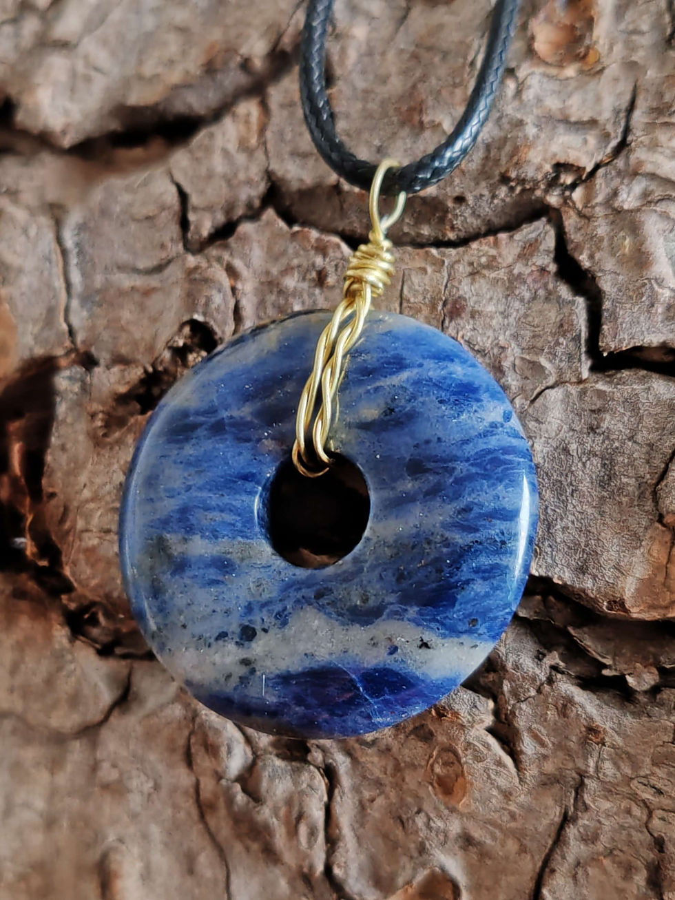 pendentif donuts en sodalite