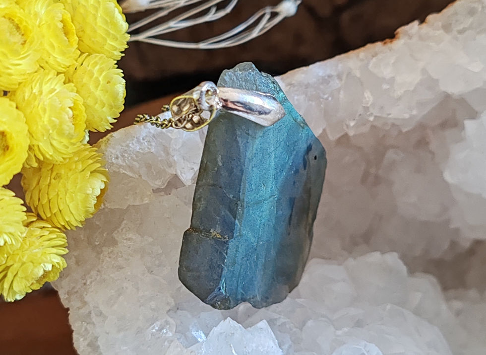 Miniature : Pendentif Labradorite – Éclat brut