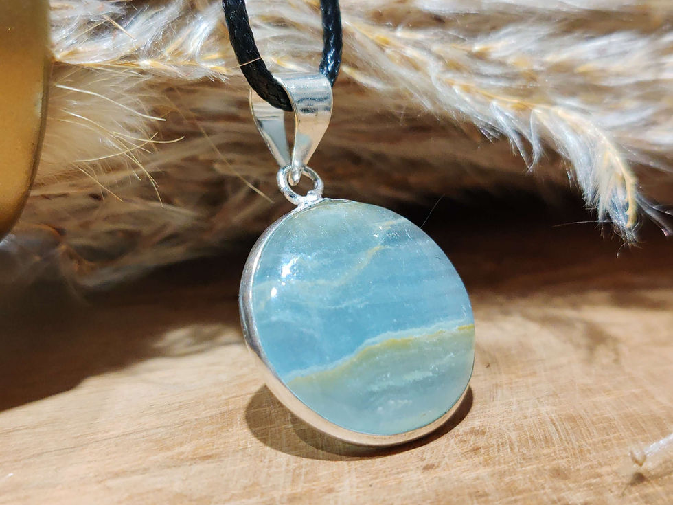 Miniature : Pendentif en Aragonite bleue