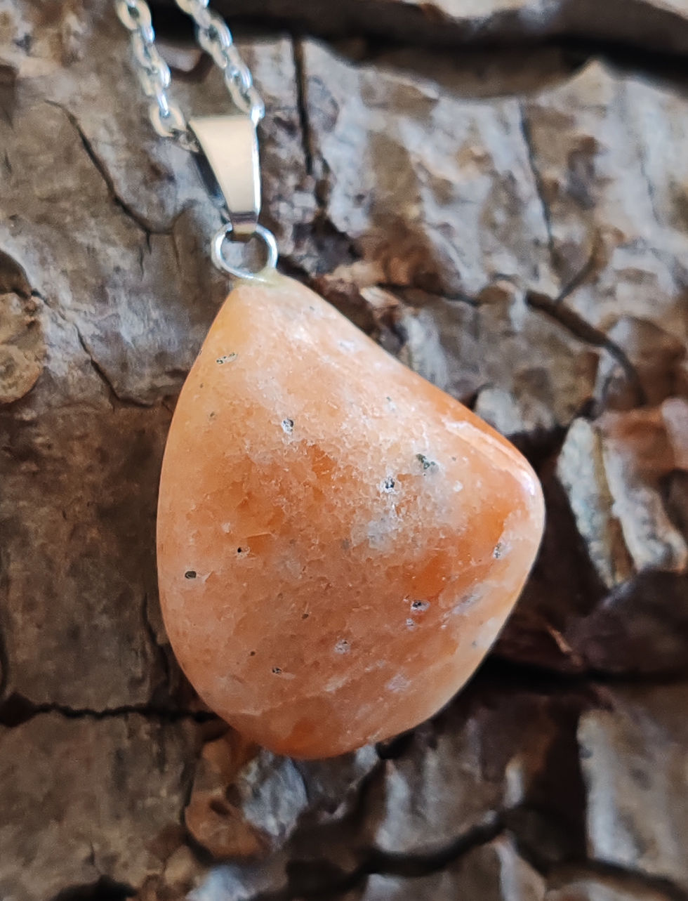 Pendentif en Calcite orange