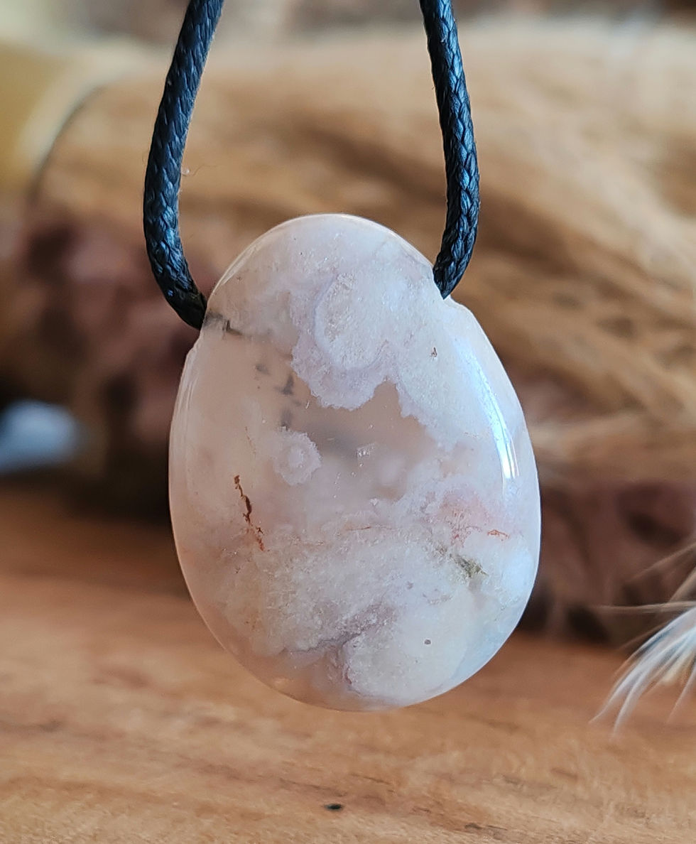 Miniature : Pendentif en Agate fleur de cerisier