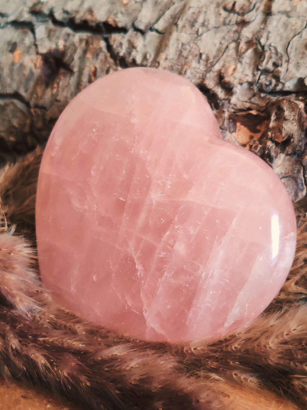 Miniature : cœur en quartz rose