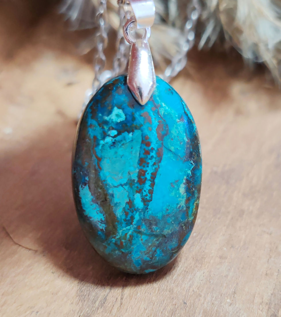 Miniature : pendentif en chrysocolle