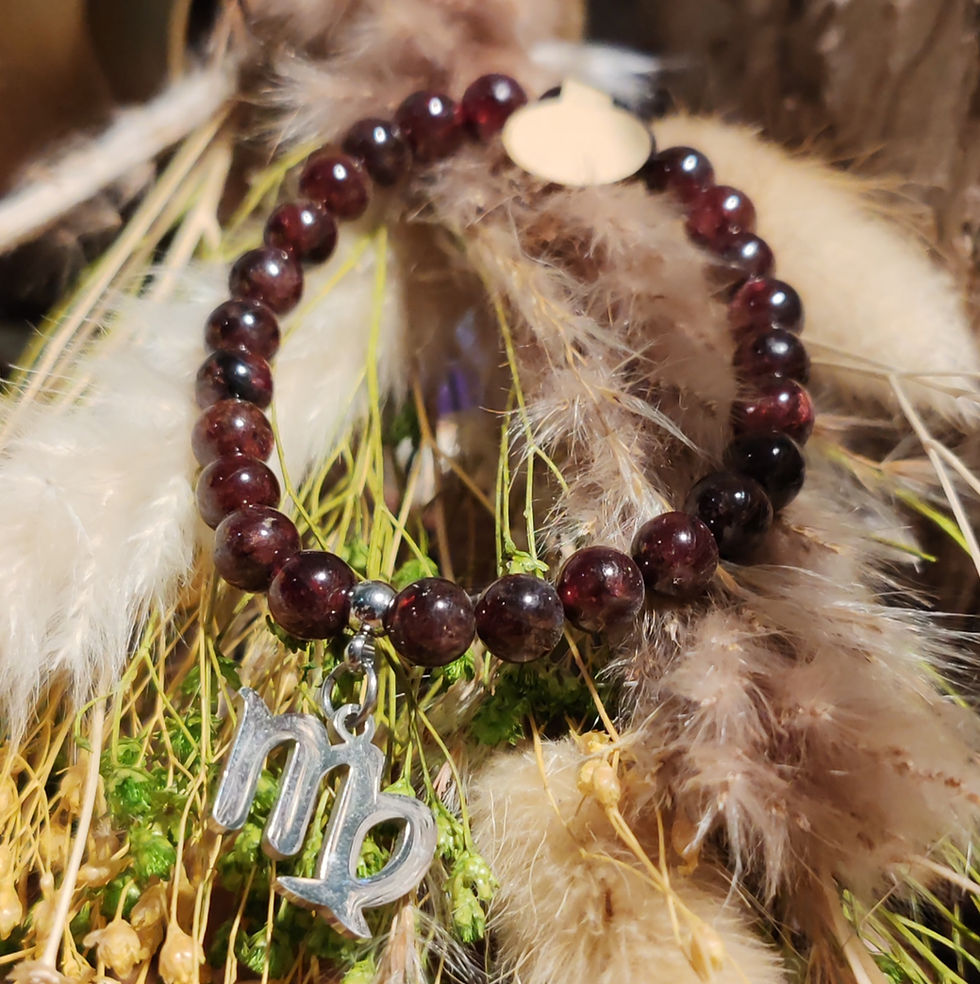 Bracelet en Grenat Almandin sous le signe astrologique de la Vierge