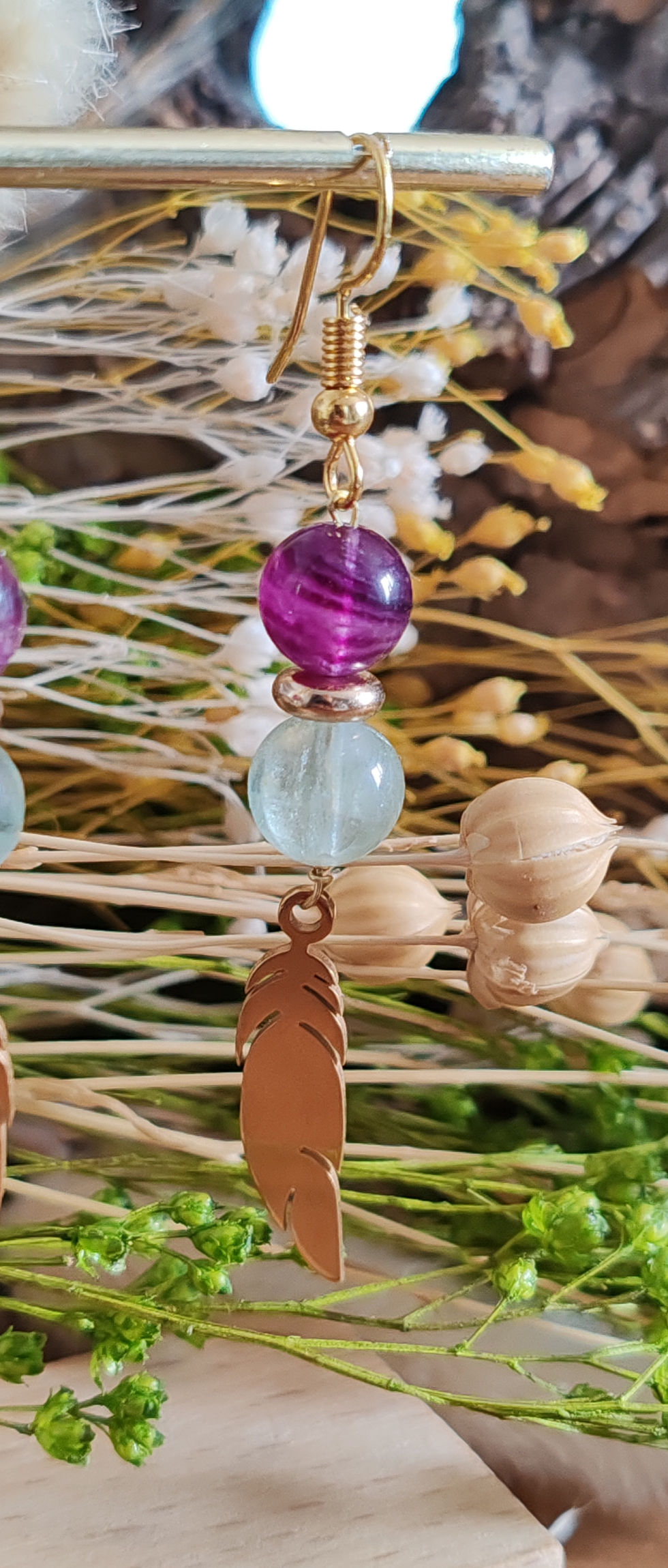 Miniature : Boucles d'oreilles en Fluorine Multicolore