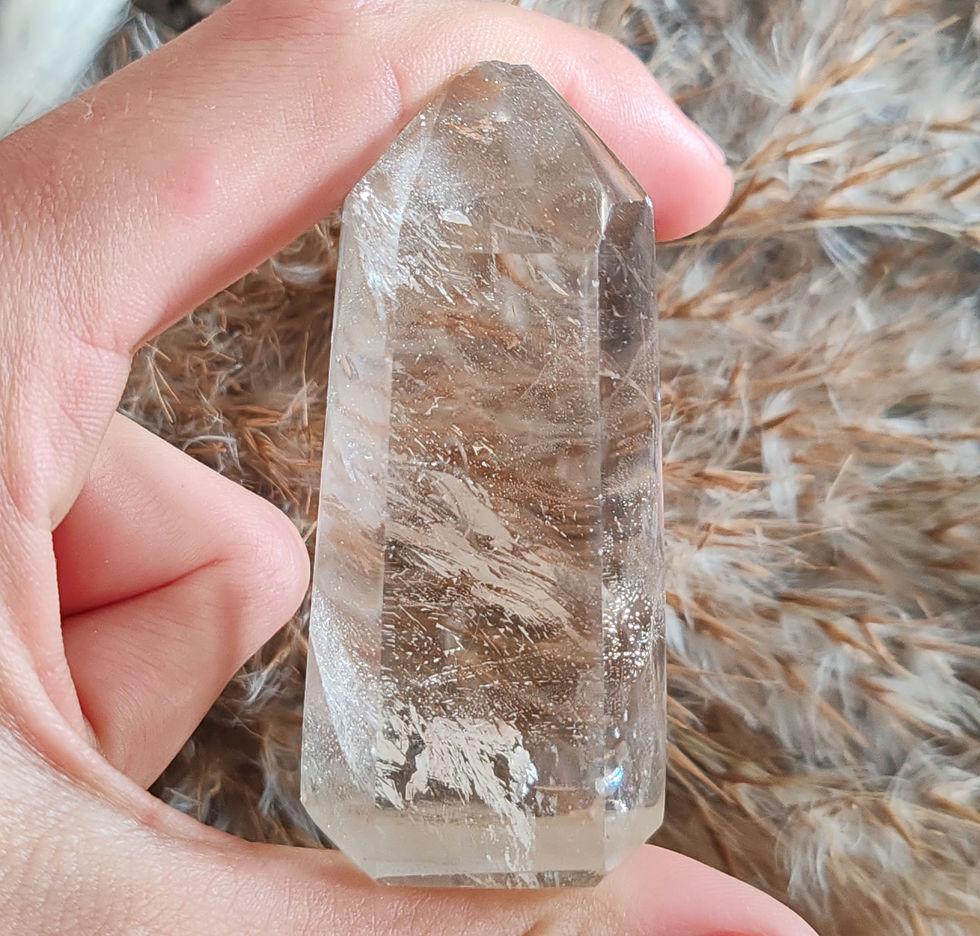 Miniature : pointe en cristal de roche fumé quartz fumé