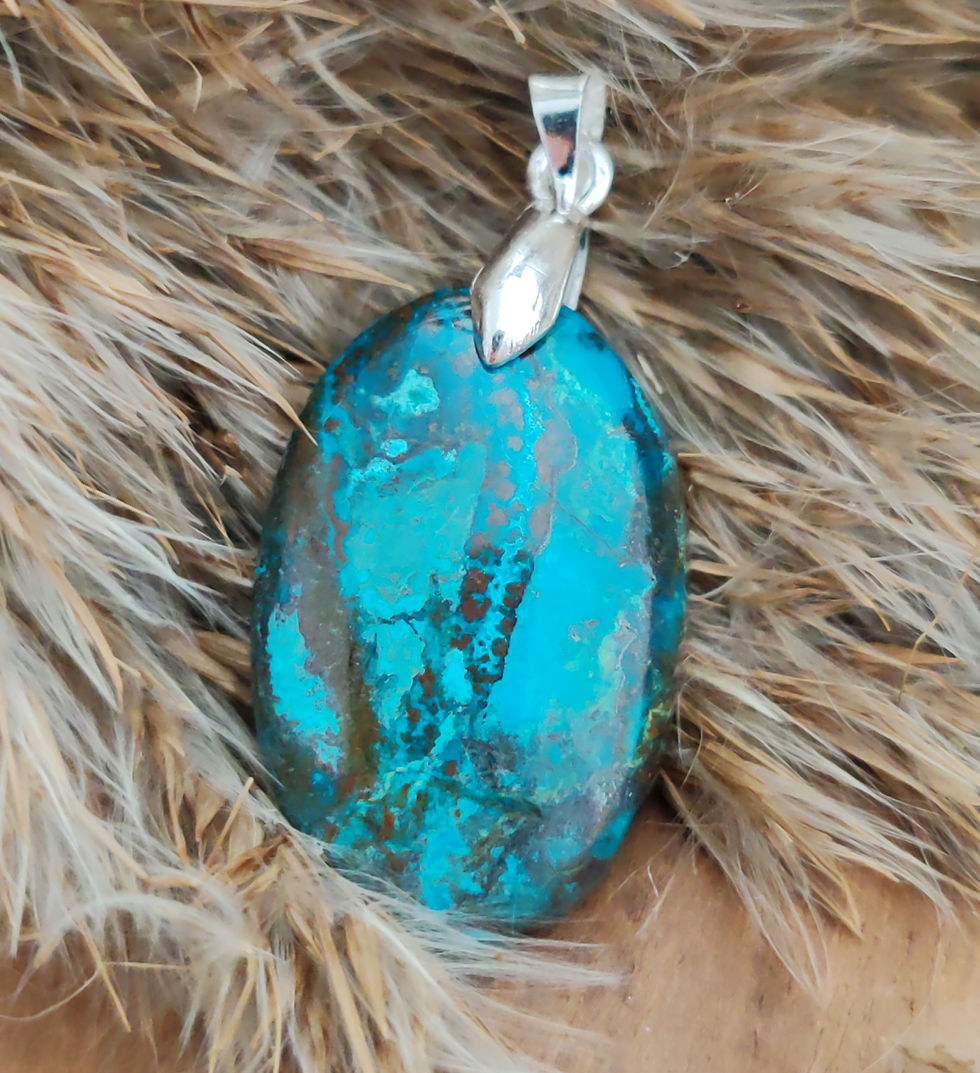 Miniature : pendentif en chrysocolle
