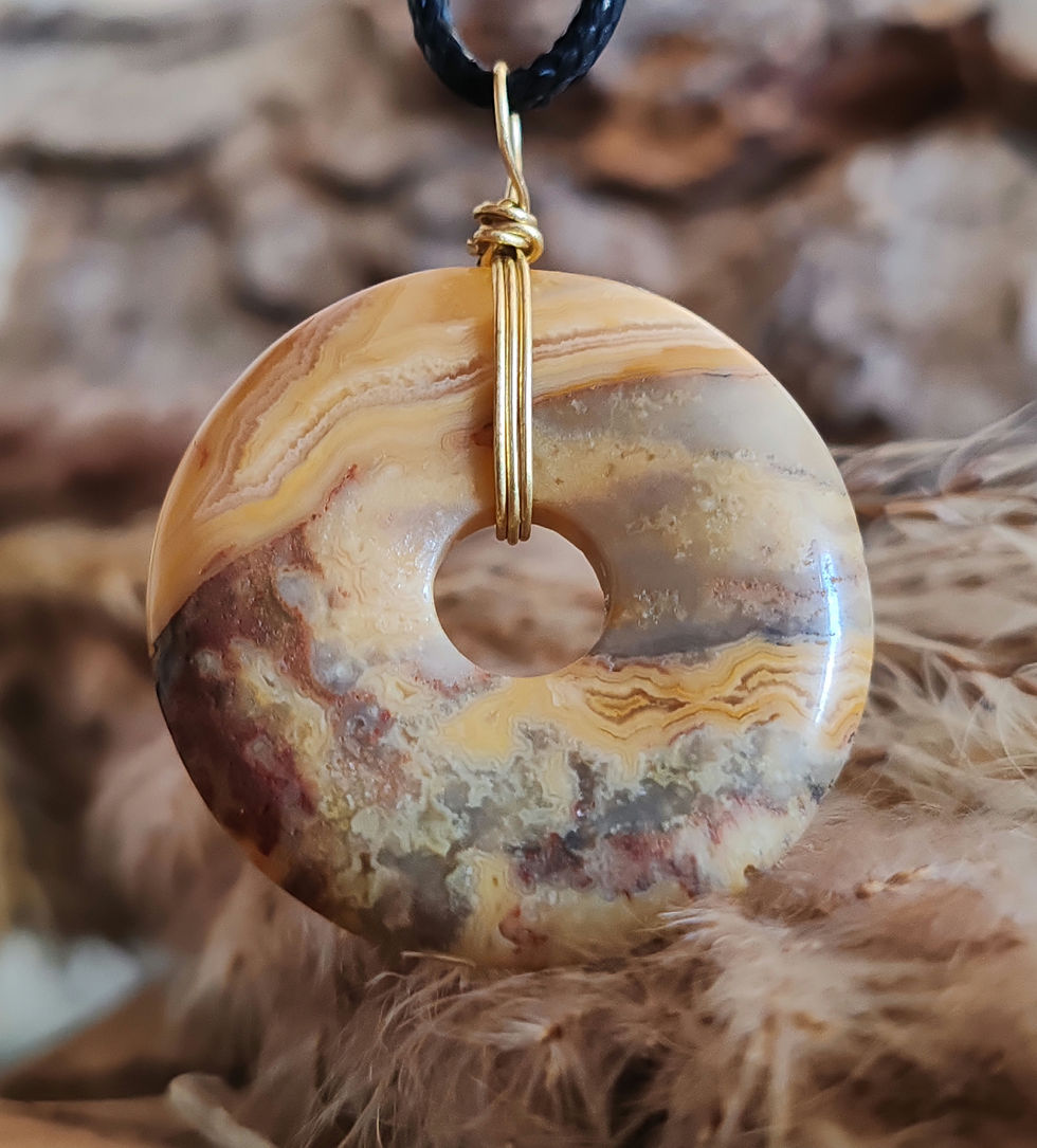Miniature : pendentif en agate crazy lace