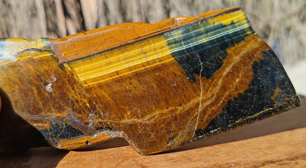 Miniature : Plaque en Œil de tigre et Œil de Faucon 