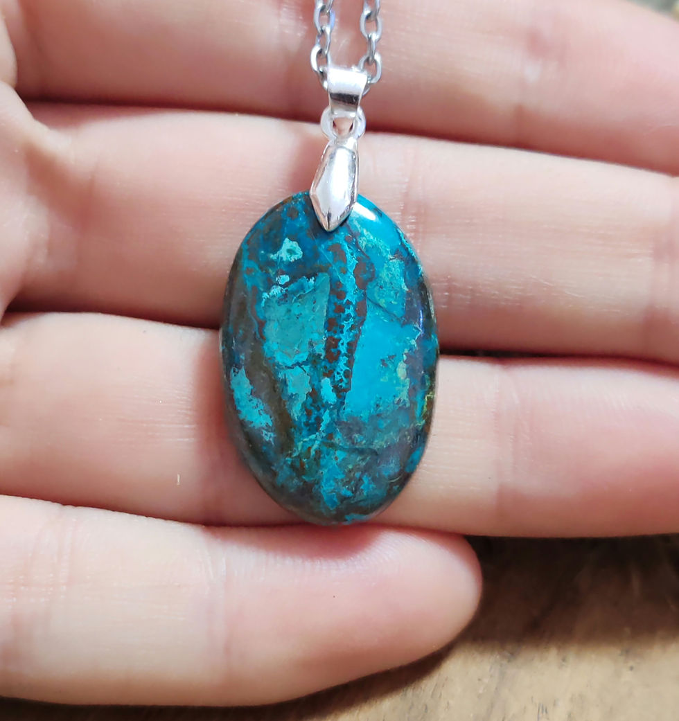 Miniature : pendentif en chrysocolle