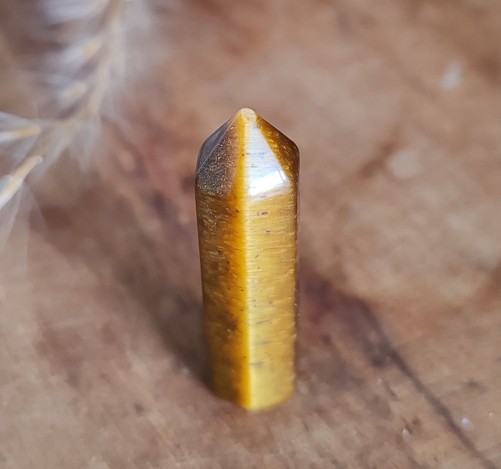 Miniature : Pointe en Œil de Tigre – Pierre de Protection et d’Ancrage