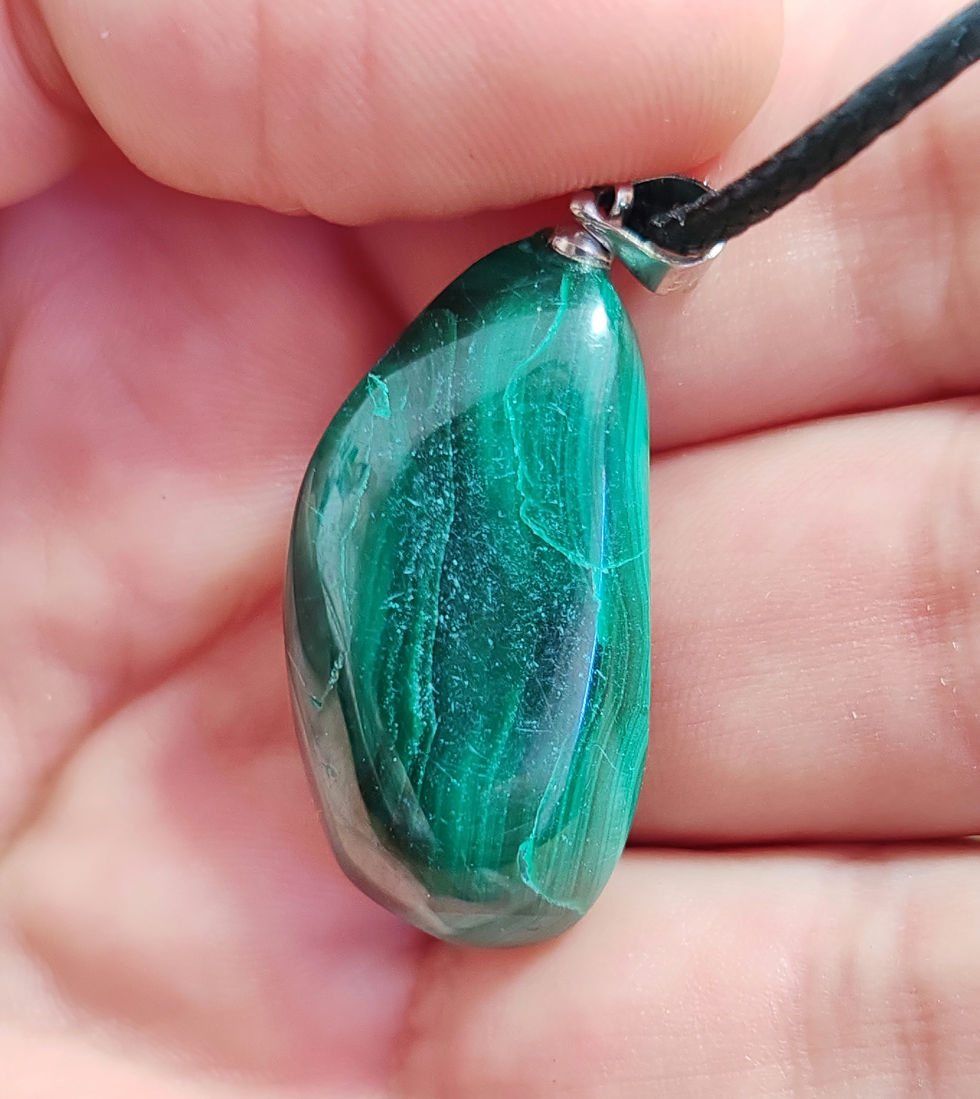 Miniature : pendentif en malachite