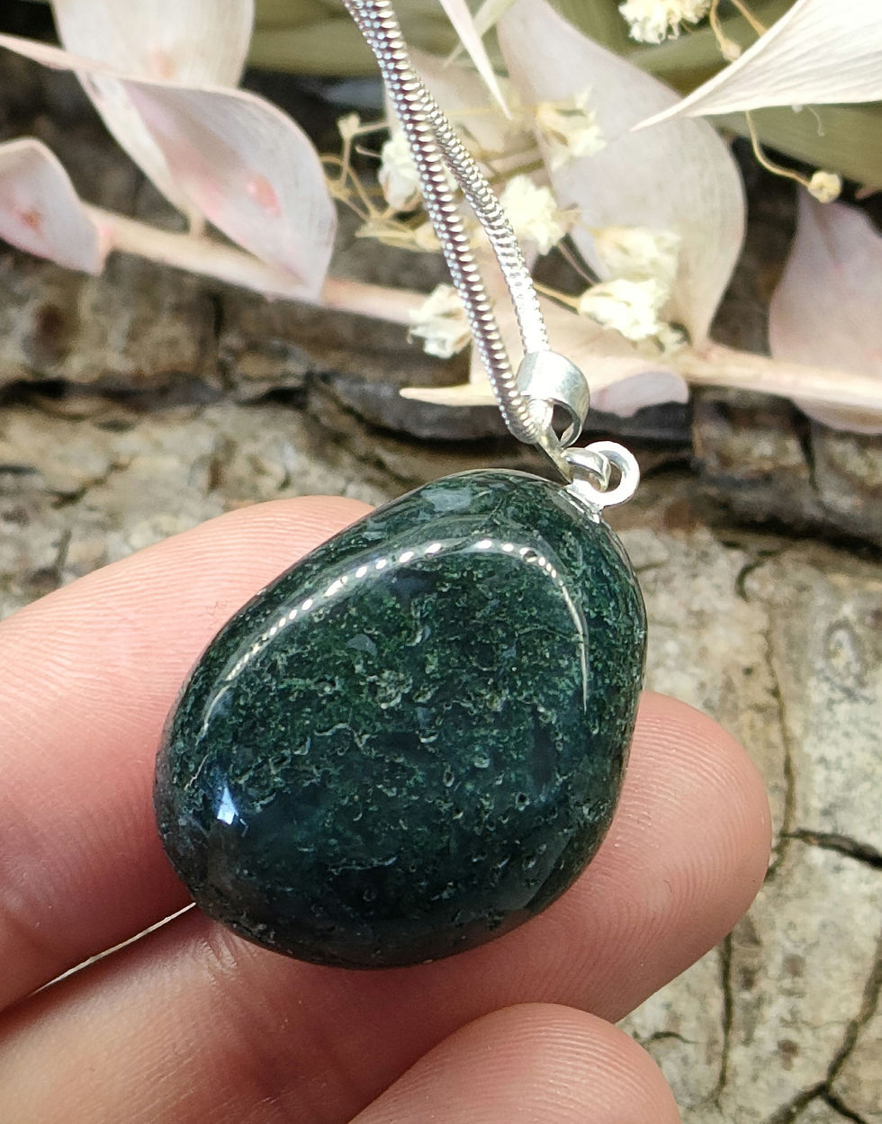 Miniature : Pendentif en Agate Mousse 