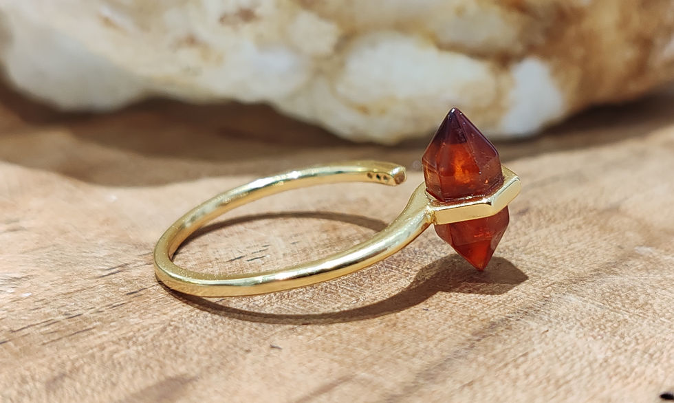 Bague pointe biterminée de Grenat