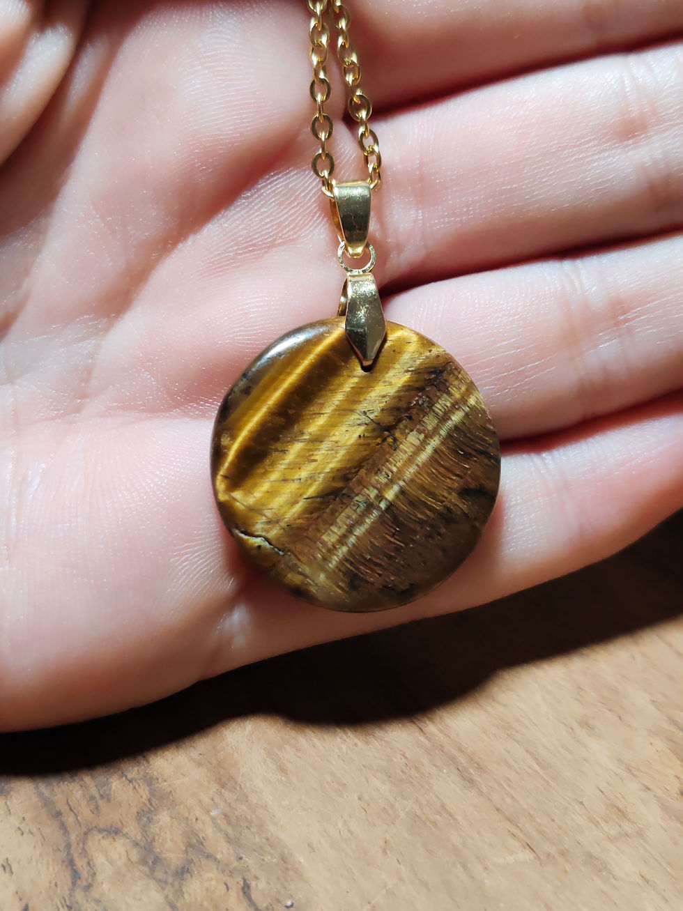 Miniature : Pendentif rond en Œil de tigre