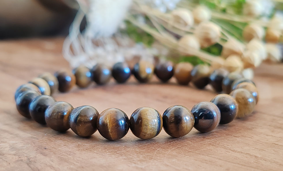 Miniature : Bracelet en Œil de tigre perles de 8 mm