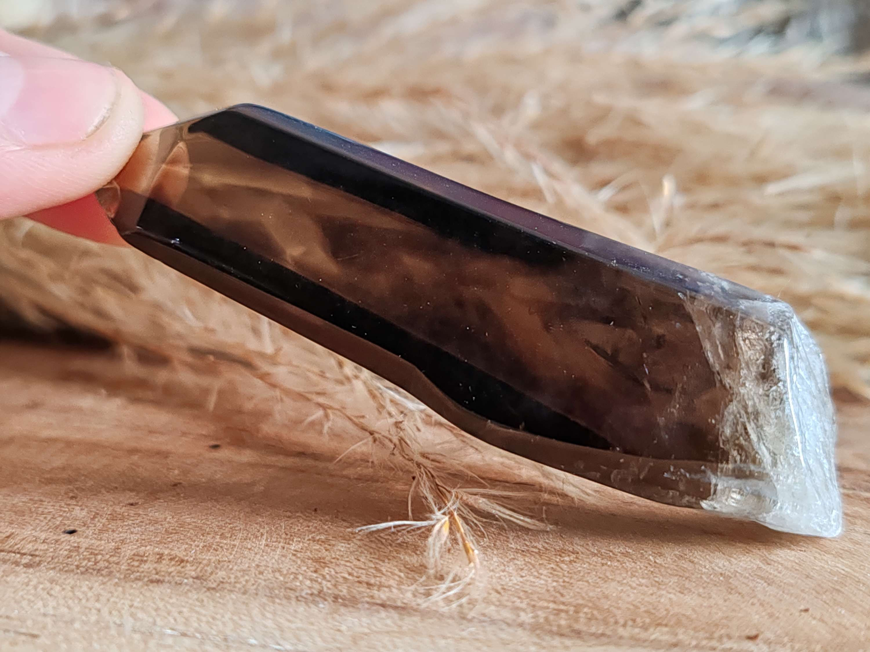 pointe brute en quartz fumé