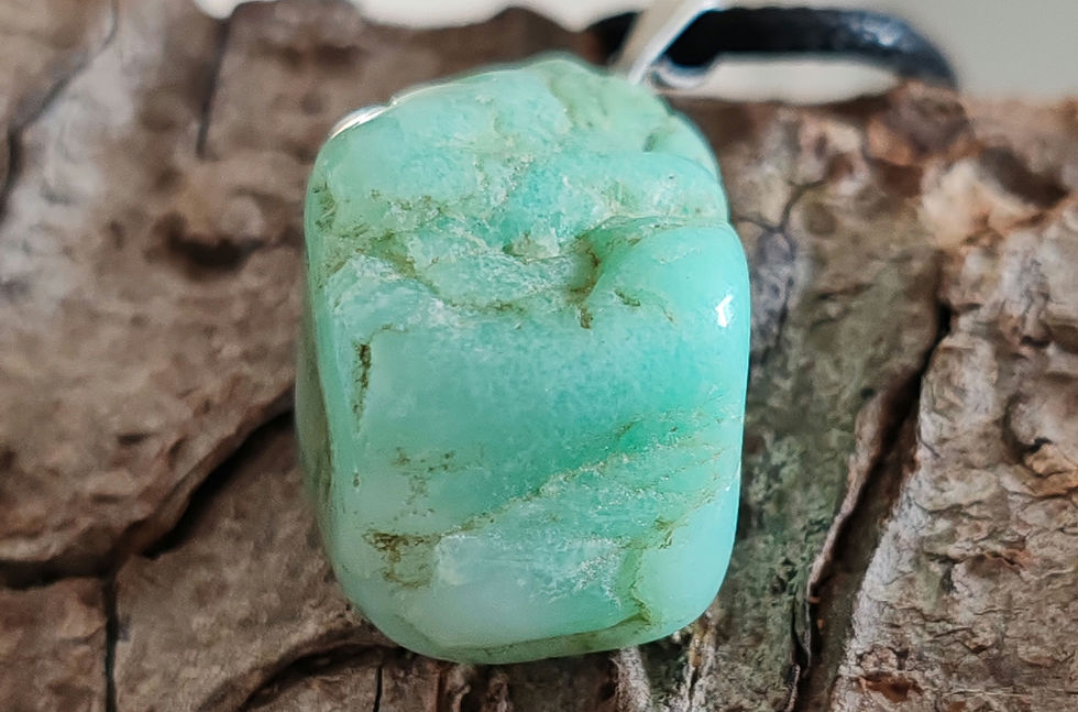 Miniature : pendentif en chrysoprase