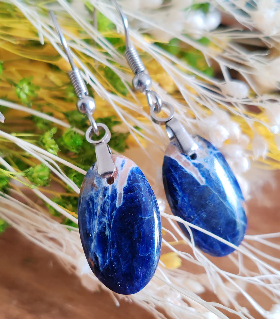 Miniature : Boucles d'oreilles en Sodalite