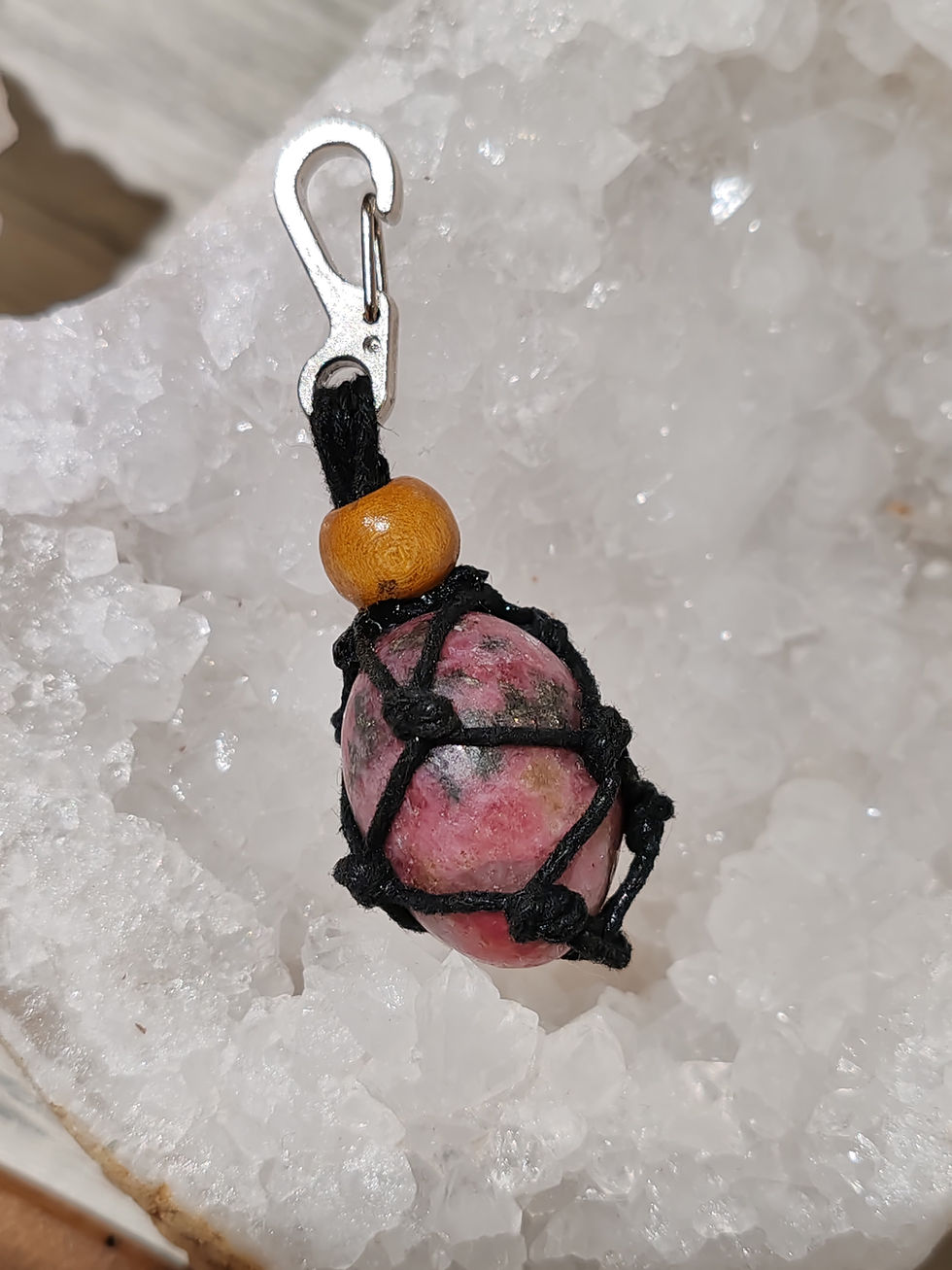 Pendentif pour animaux en Rhodonite - Lithothérapie