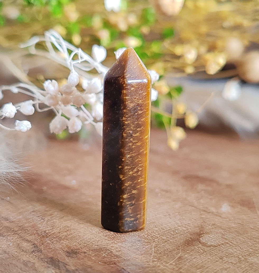 Miniature : Pointe en Œil de Tigre – Pierre de Protection et d’Ancrage