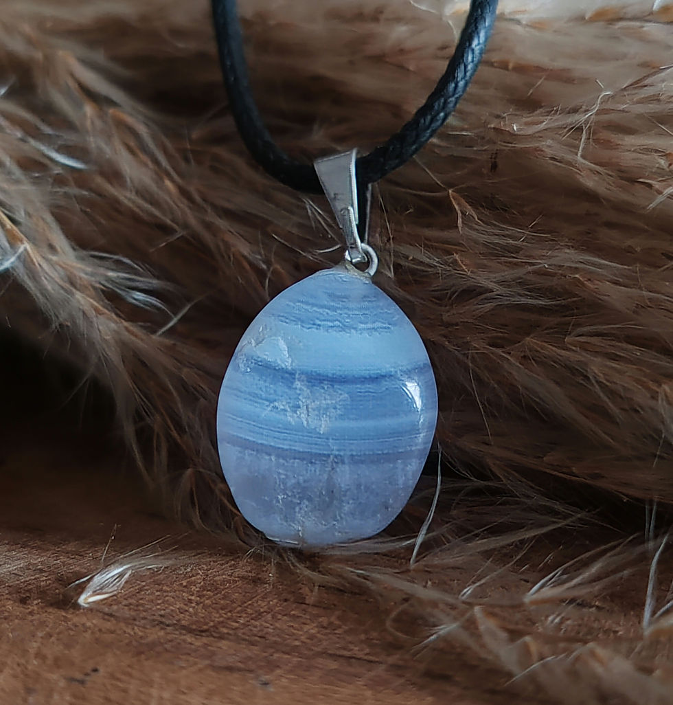 Miniature : Pendentif en Calcédoine bleue