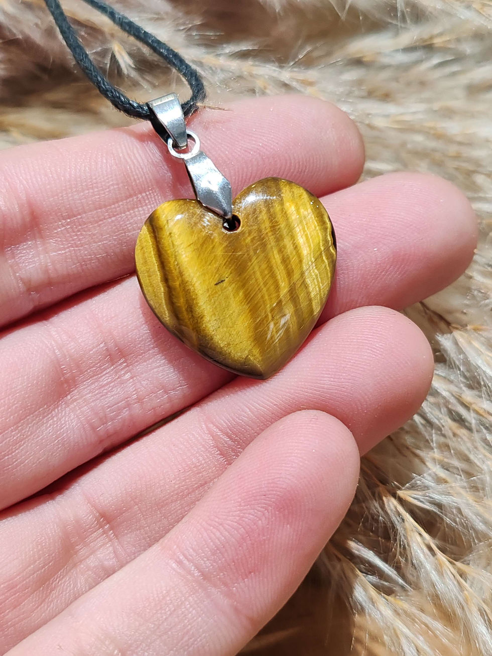 Miniature : Pendentif cœur en Œil de tigre