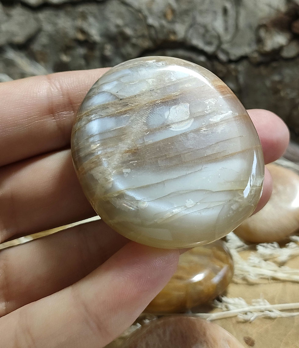 Miniature : Pierre plate en Pierre de Lune orange