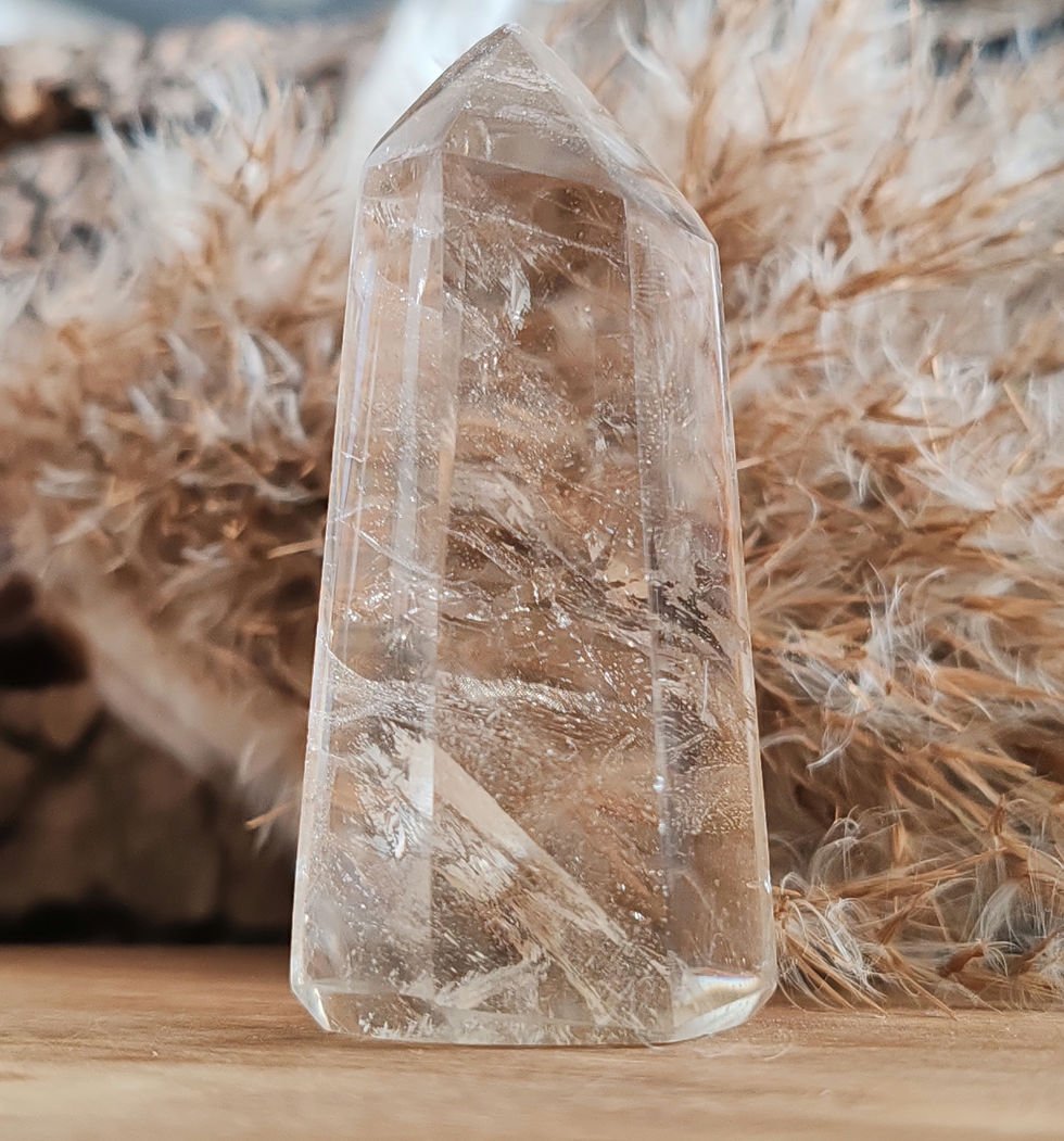 Miniature : pointe en cristal de roche fumé quartz fumé