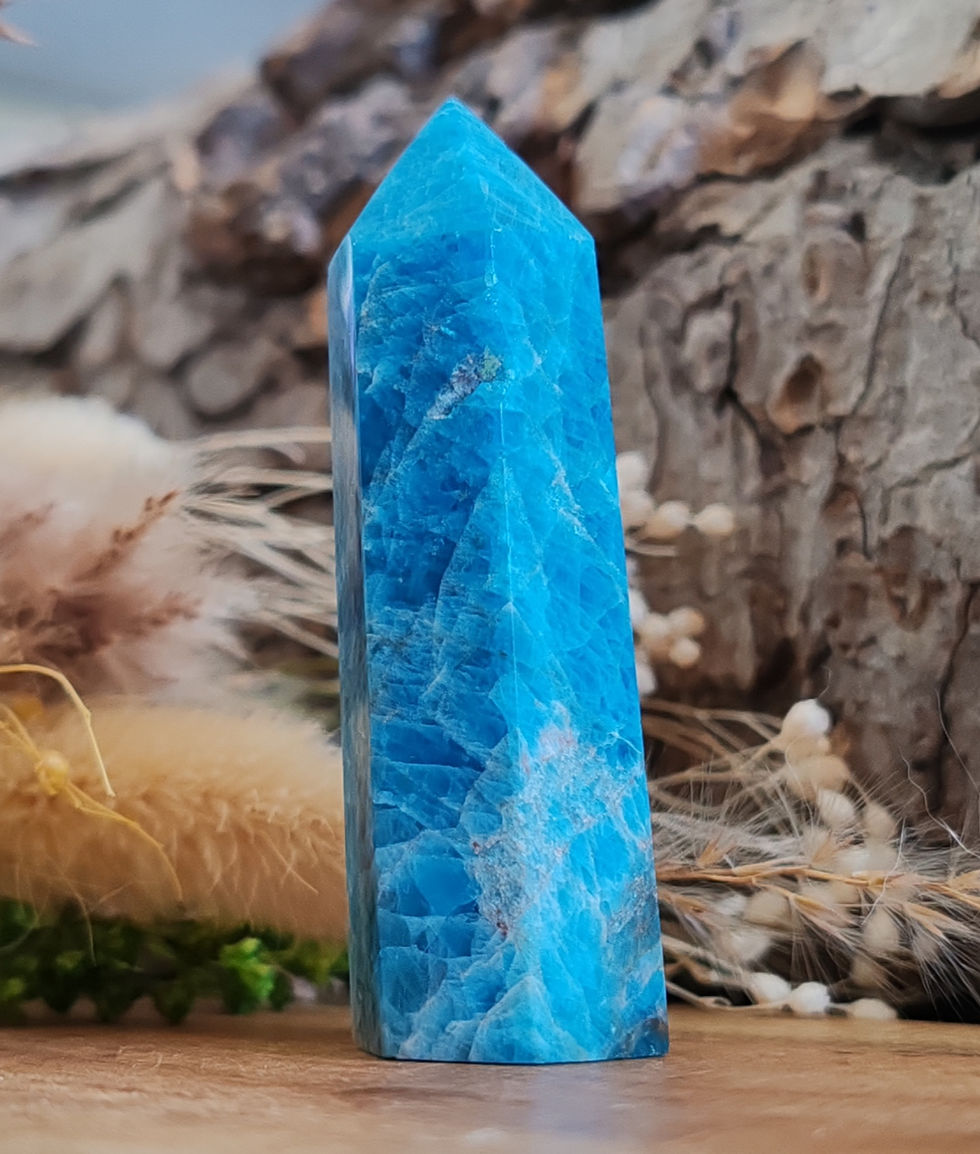 Miniature : Pointe en Apatite bleue - Qualité AA - Madagascar