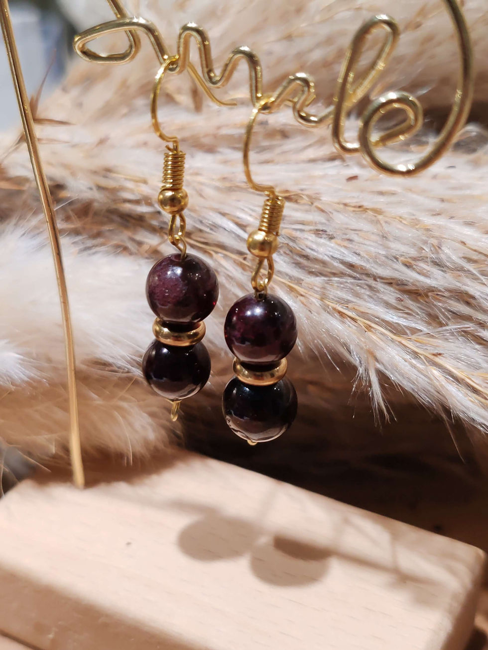 Miniature : Boucles d'oreilles en Grenat Almandin