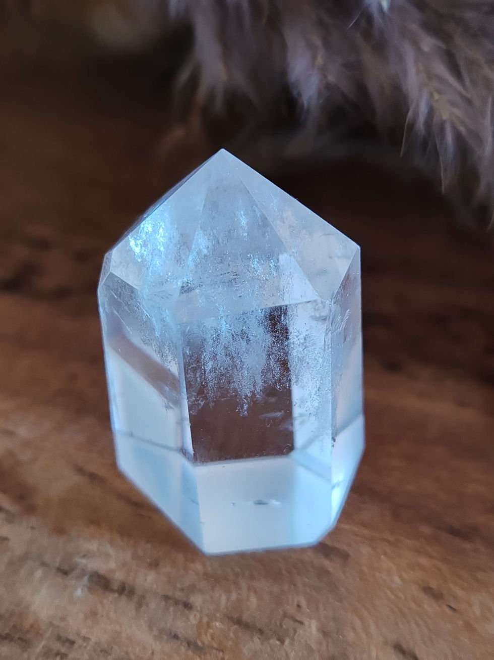 Miniature : pointe en cristal de roche polie
