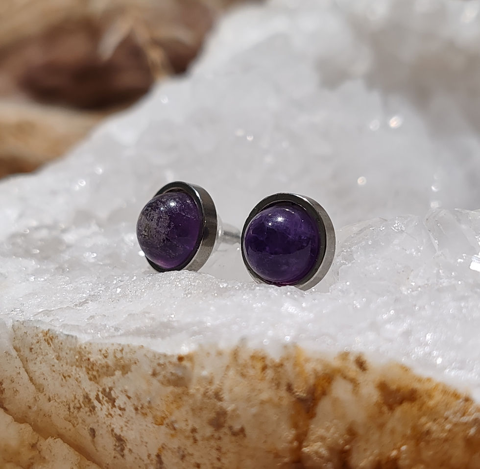 Boucles d'oreilles en Améthyste sur argent