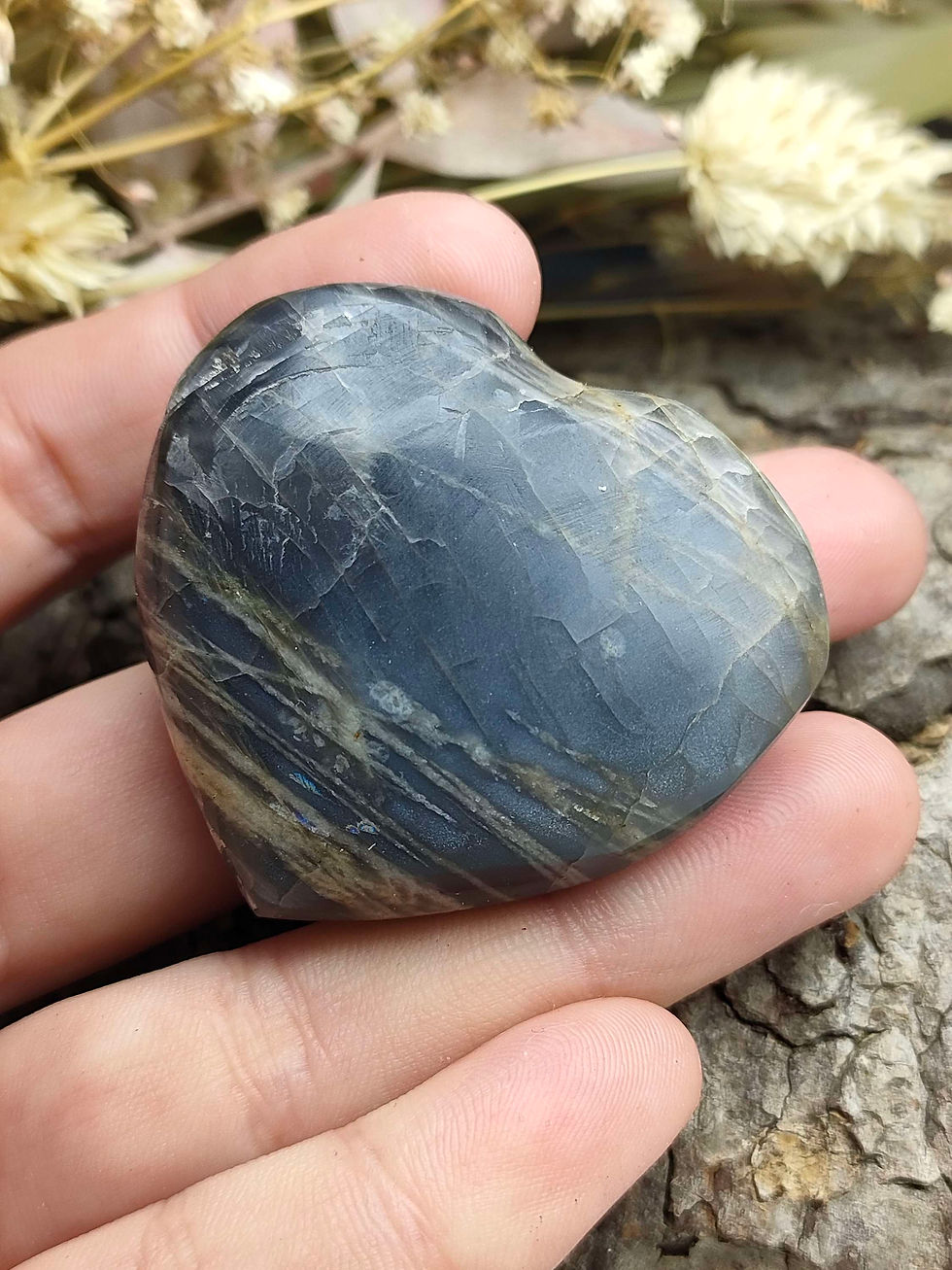 Miniature : Coeur en Pierre de Lune noir