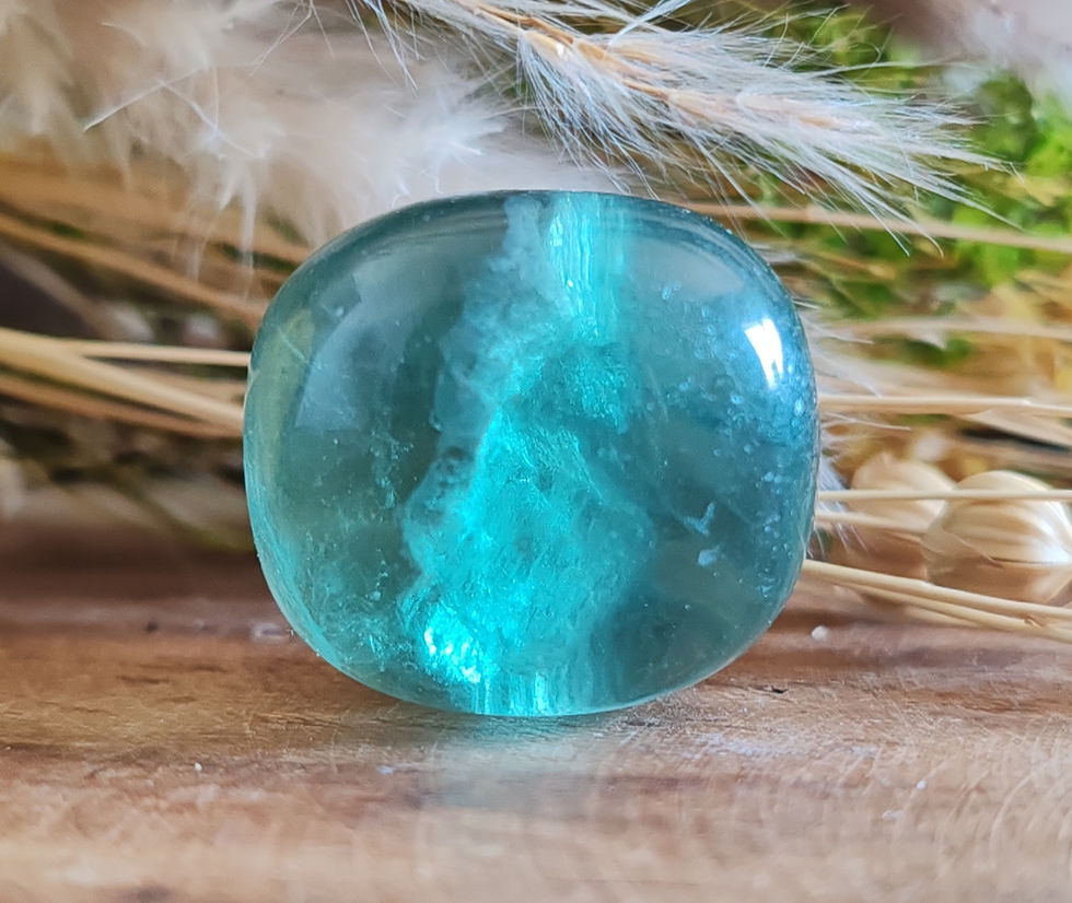 Miniature : Pierre roulée en Fluorine verte