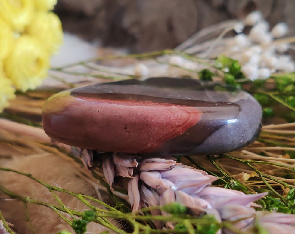 Miniature : Pierre plate - Galet en Jaspe polychrome
