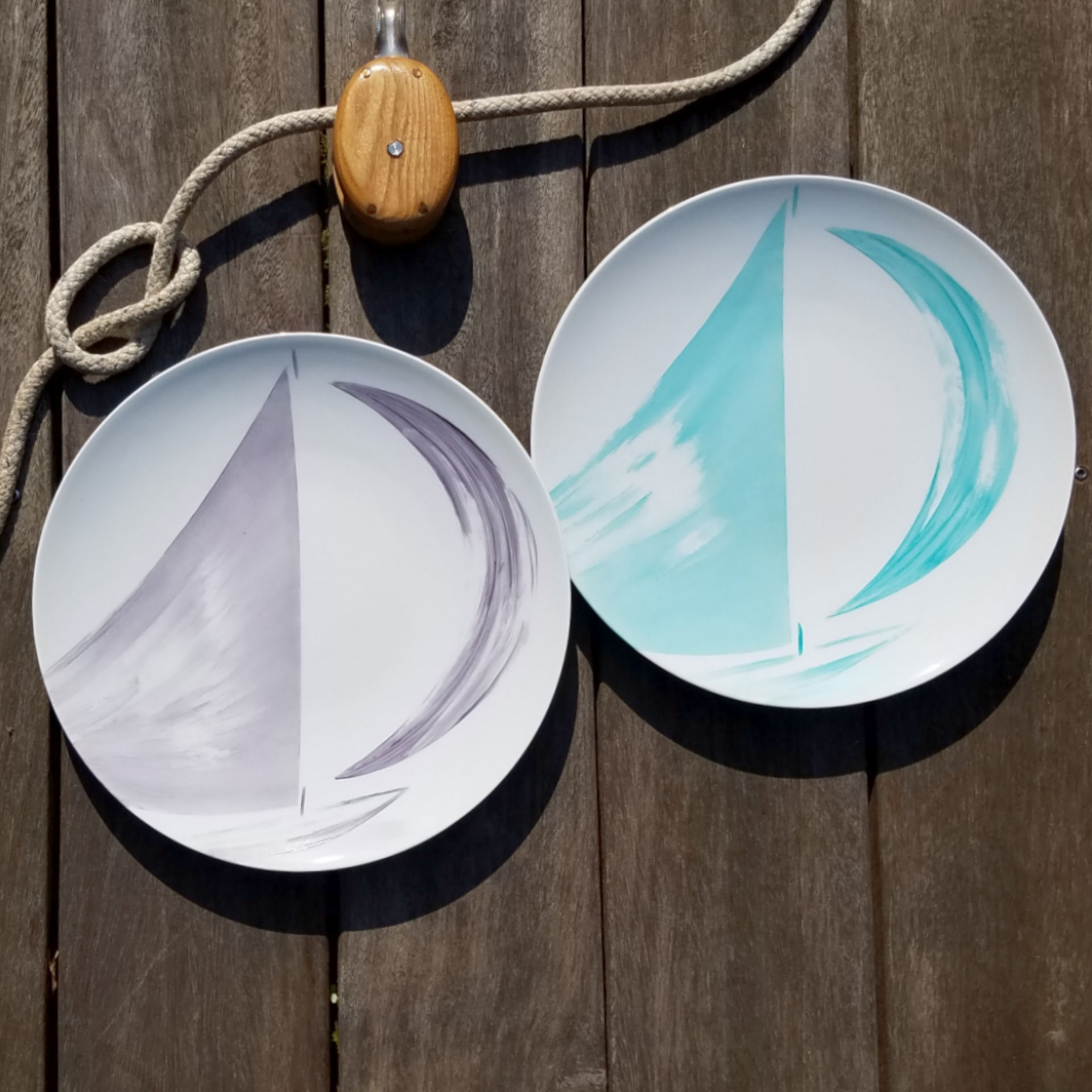 Assiette de présentation Marine grise