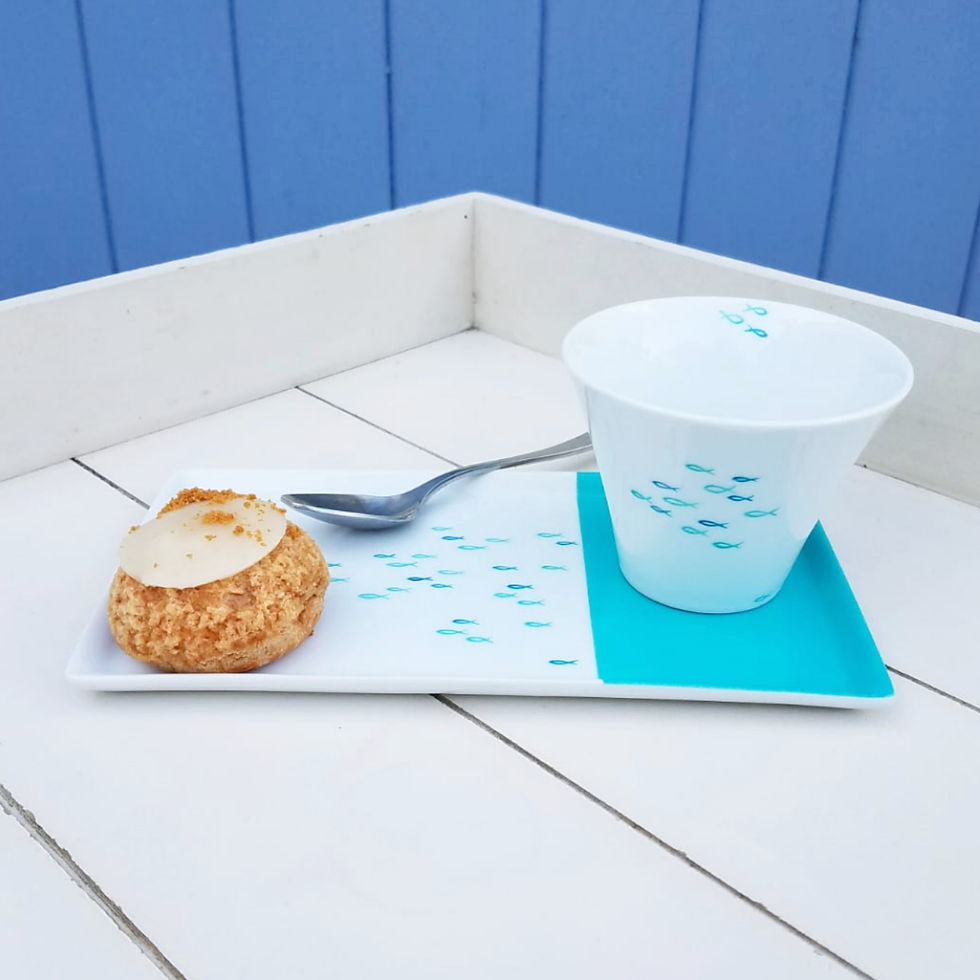 Petit plateau Bancs de poissons turquoise