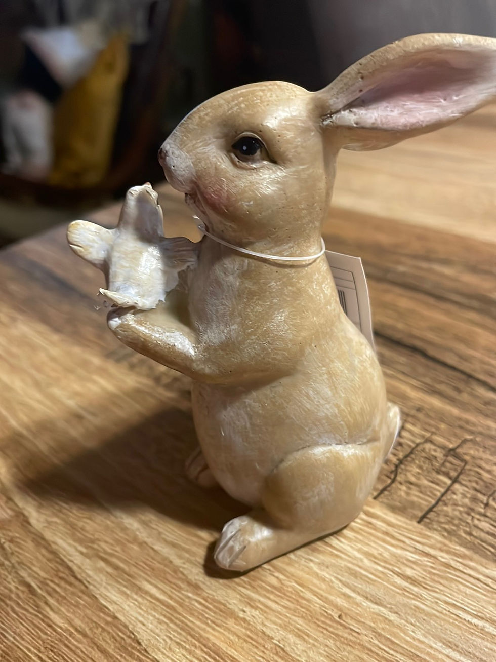 Miniaturbild: Hase mit Vogel, 4*11*6cm, Preis pro Stück. Gartendeko, Gartendekoration