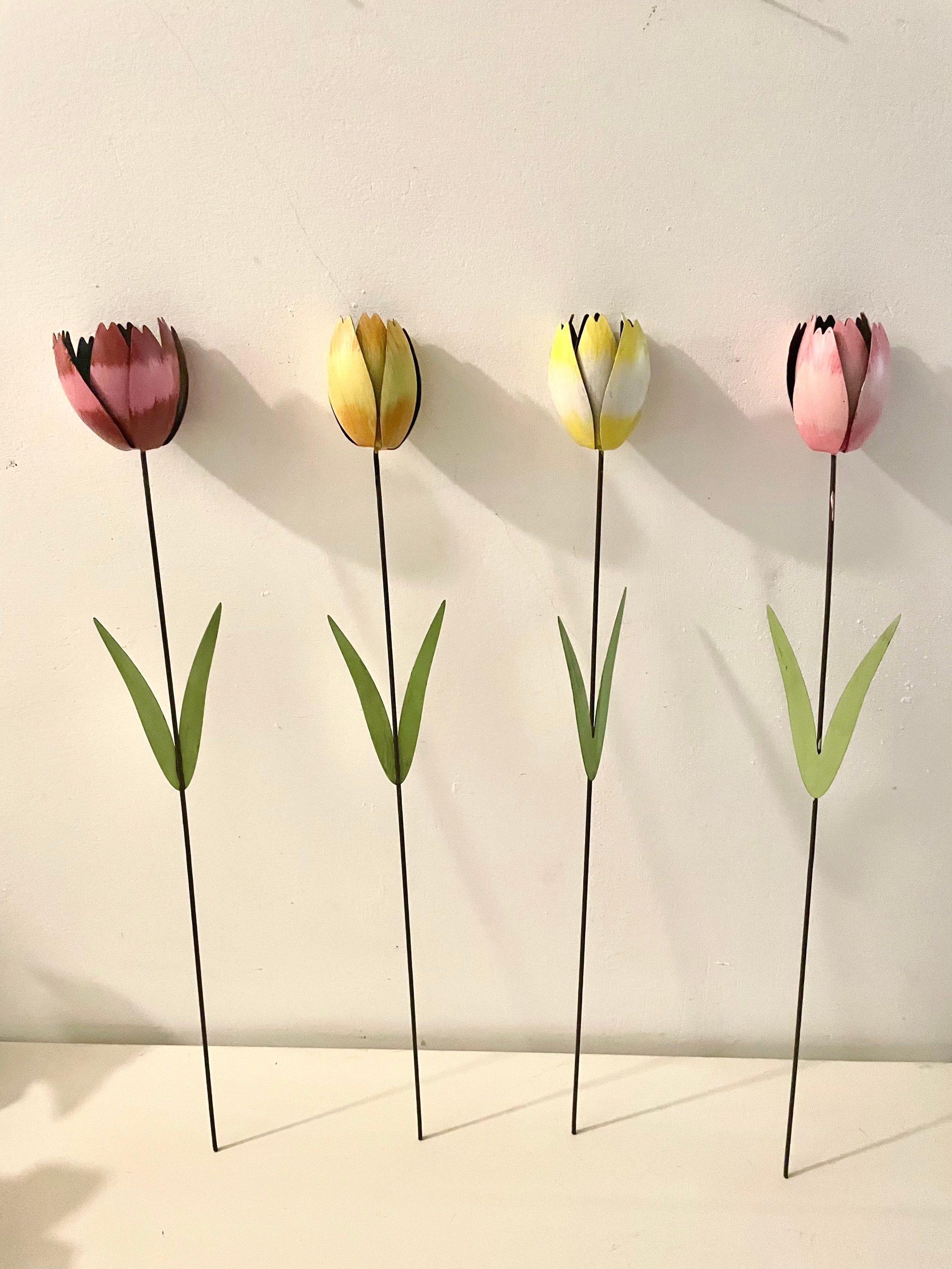 Tulpe z. Stecken Metall, 6x4,5x45 cm,Preis pro Stück,Gartendeko