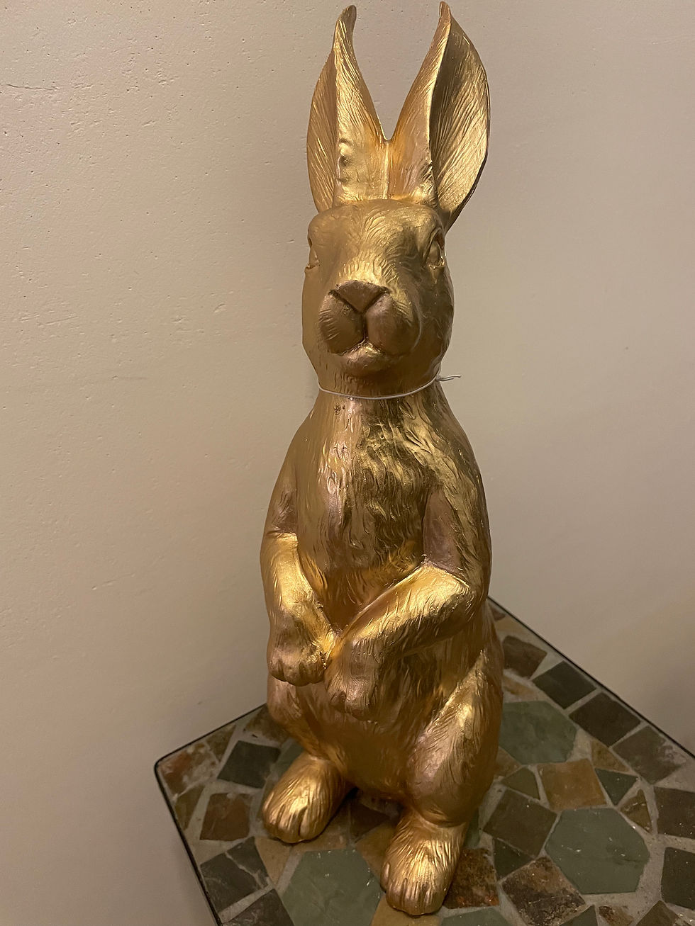 Miniaturbild: Hase, Gold, 16x12xH37 cm, Polyresin, Osterdekoration , Osterhasen , Dekoration 