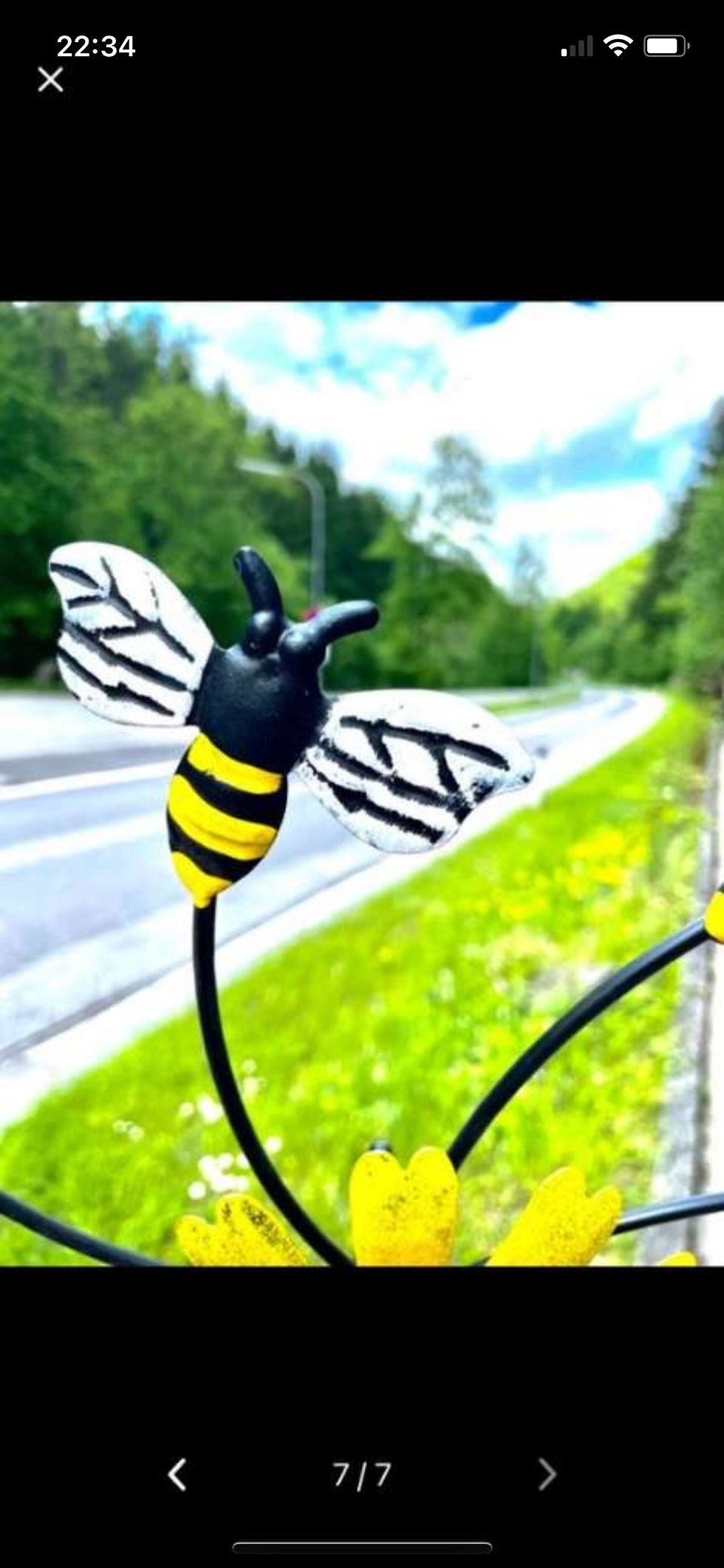 Miniaturbild: Metall-Windrad Bienen als Gartenstecker,Hx150,Dx38,Windrad bunt Schimmer Metall 