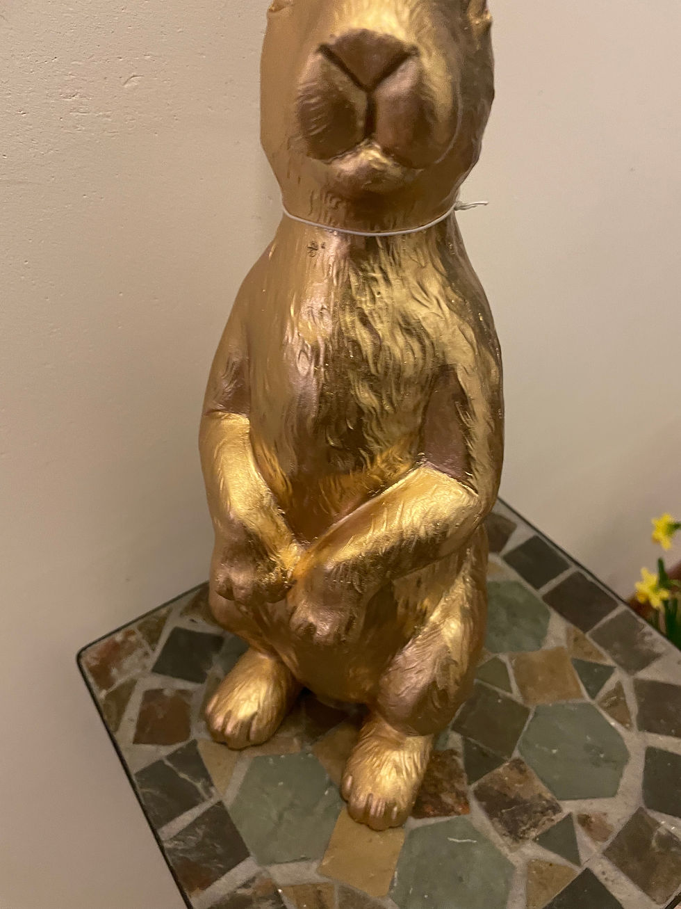 Miniaturbild: Hase, Gold, 16x12xH37 cm, Polyresin, Osterdekoration , Osterhasen , Dekoration 