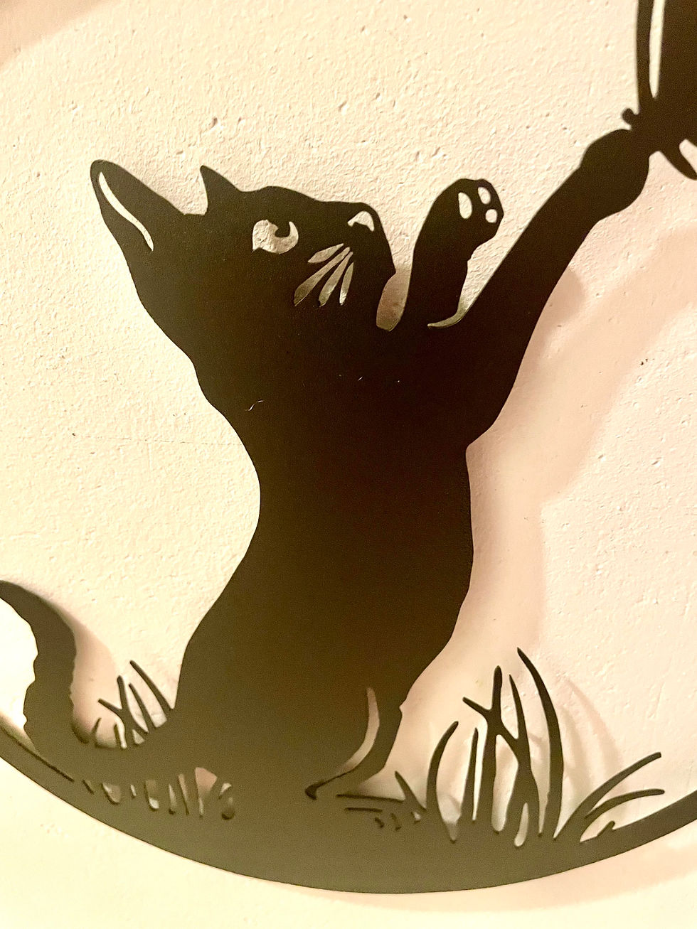 Miniaturbild: Katze in Ring zum Hängen, Metall,D24,5xH26+20Hänger, Gartendeko,Gartendekoration